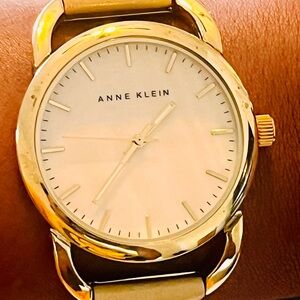 Anne Klein Gold-Tone Watch with Cream Dial